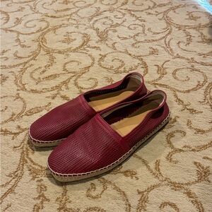 Giorgio Armani Men’s Burgundy Perforated Espadrilles